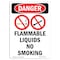 Signmission OSHA Danger Sign, Flammable Liquids No Smoking, 10in X 7in Rigid Plastic, 7" W, 10" L, Portrait OS-DS-P-710-V-1242 - alternate 1